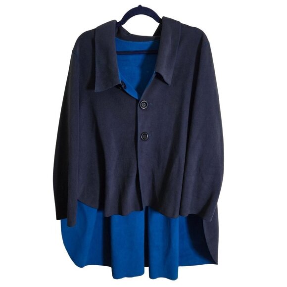 Great Cavalier NWT Reversible Fleece High Low Unique Cape Jacket Size M - Picture 2 of 8